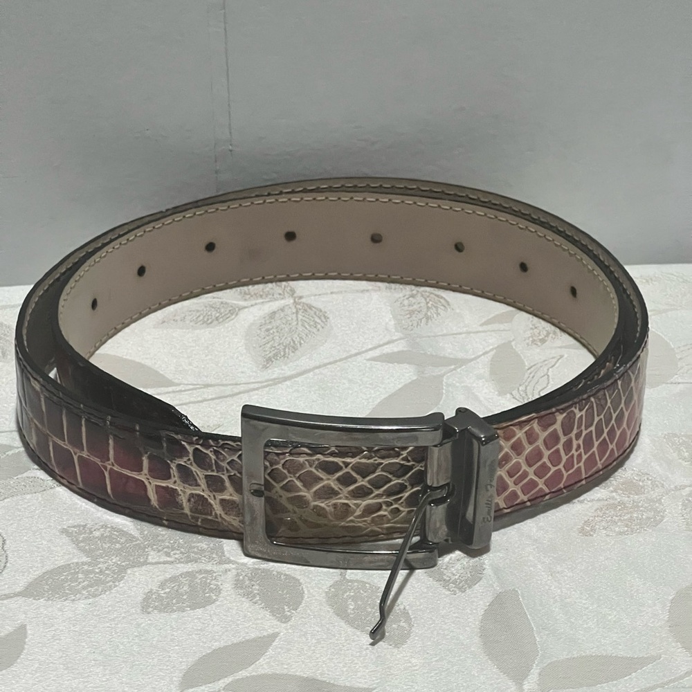 Emilio Franco Alligator Print Made In Italy Woman Belt Multicolor.(read)